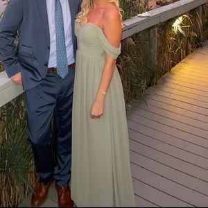 COPY - Revelry Kennedy Chiffon Dress in Silver Sage Size 6 Petite